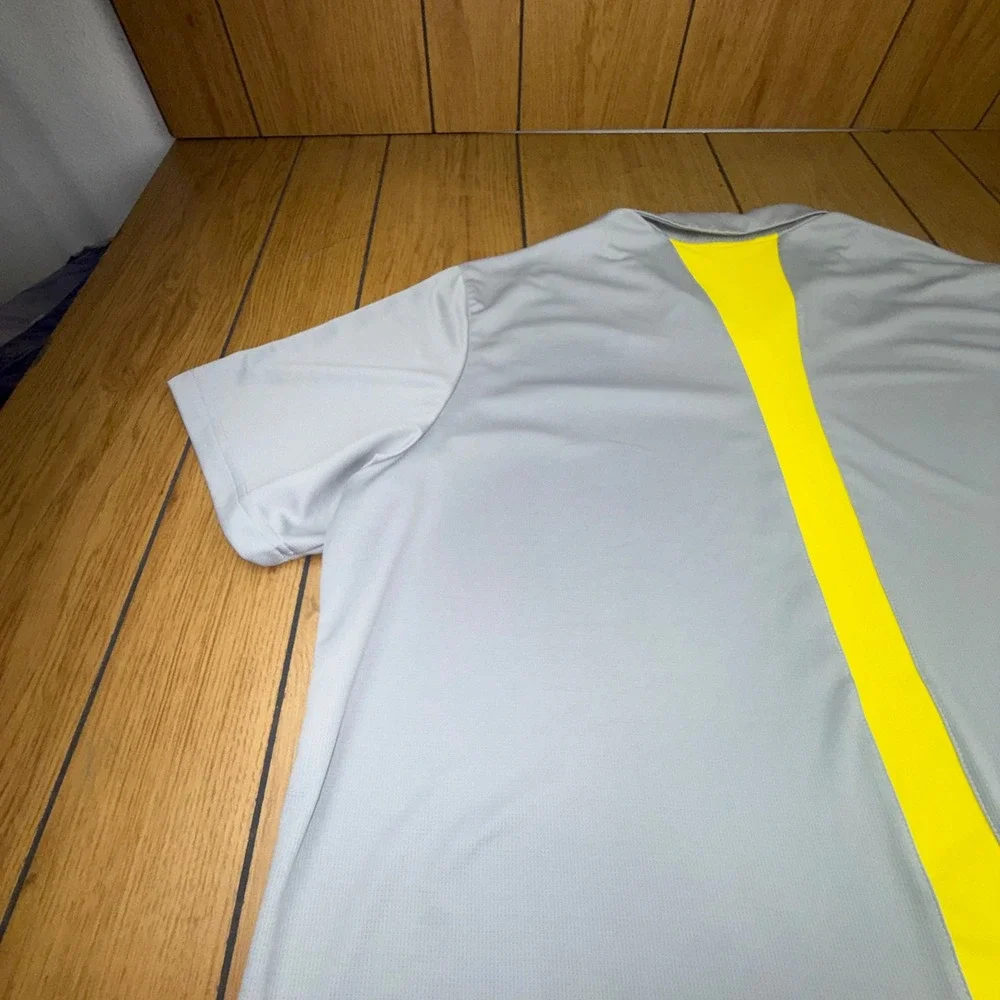 Adidas Golf Mens Climachill Polo Shirt 2XL Grey Yellow Geometric BC2317